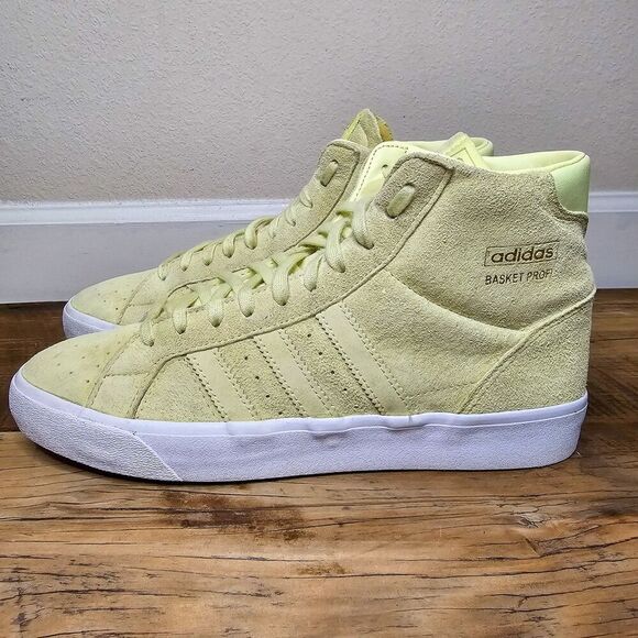 Adidas Basket Prof! Yellow Leather Suede High-Tops Women's Size 8 1/2 - Picture 1 of 16